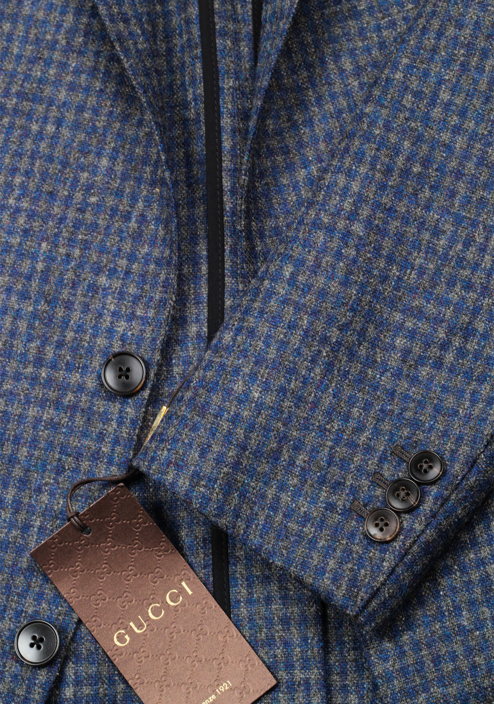 Gucci Blue Checked Sport Coat Size 54 / 44R U.S. In Wool