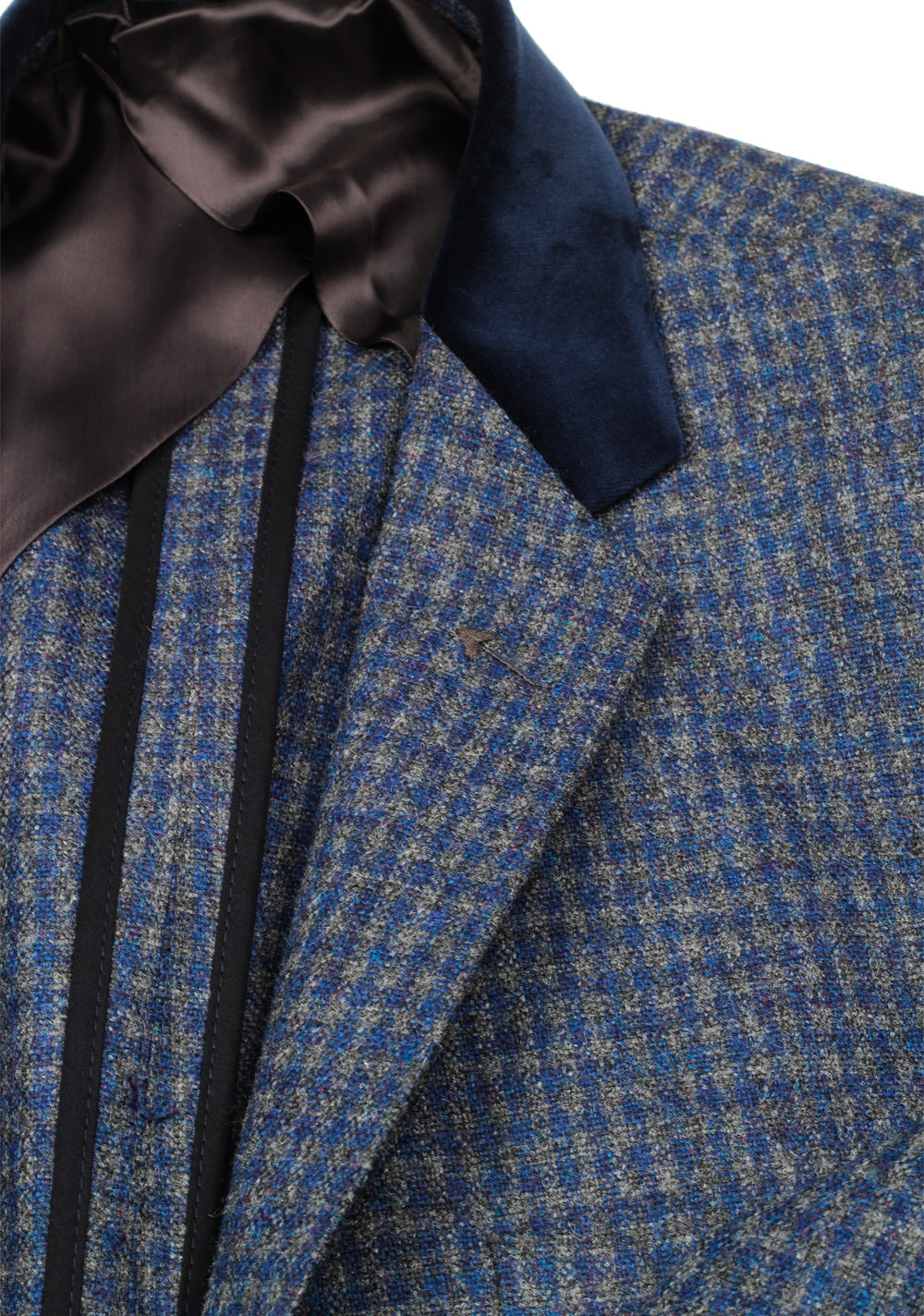 Gucci Blue Checked Sport Coat Size 54 / 44R U.S. In Wool