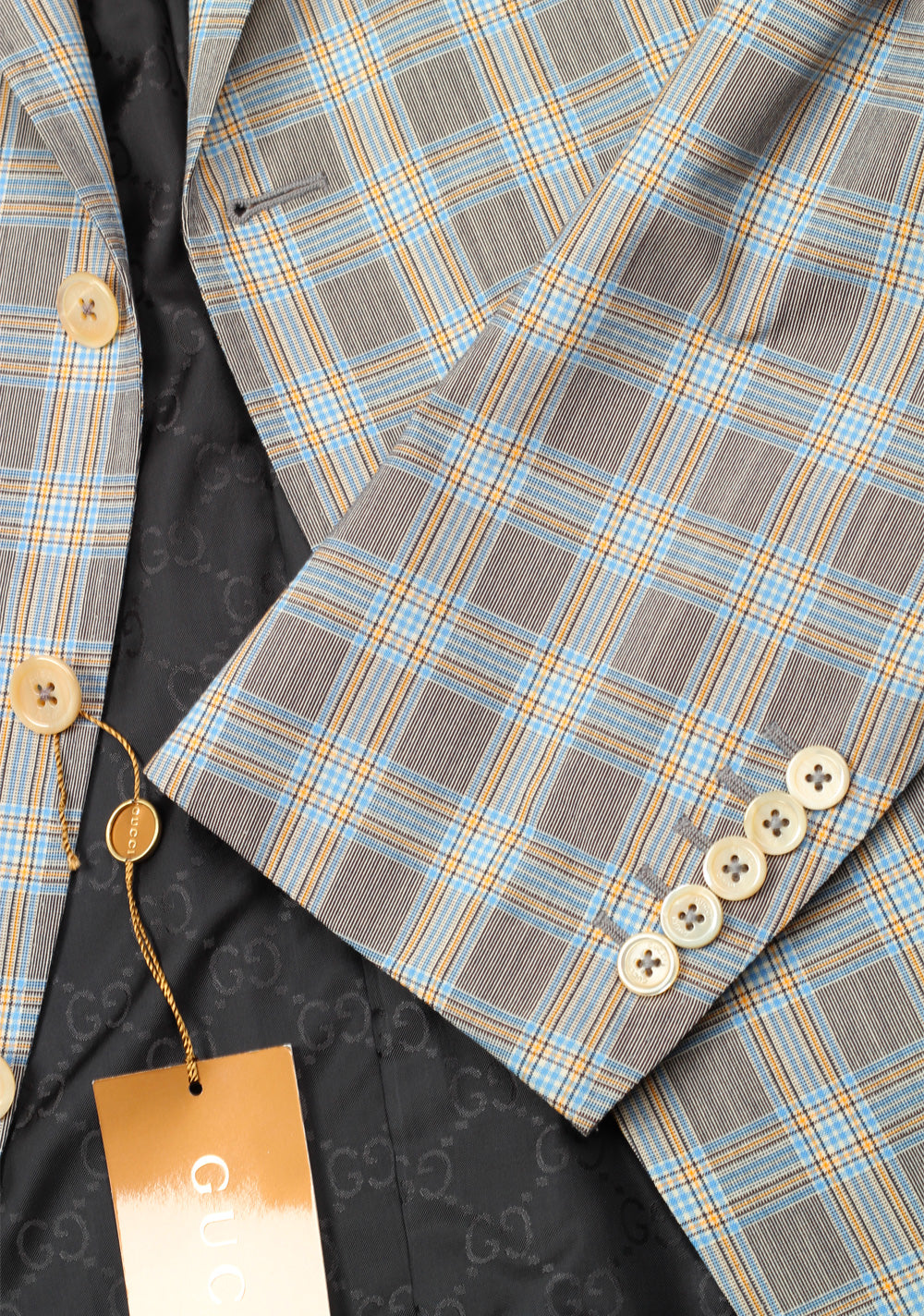 Gucci Gray Checked Sport Coat Size 52 / 42R U.S. In Wool Cotton