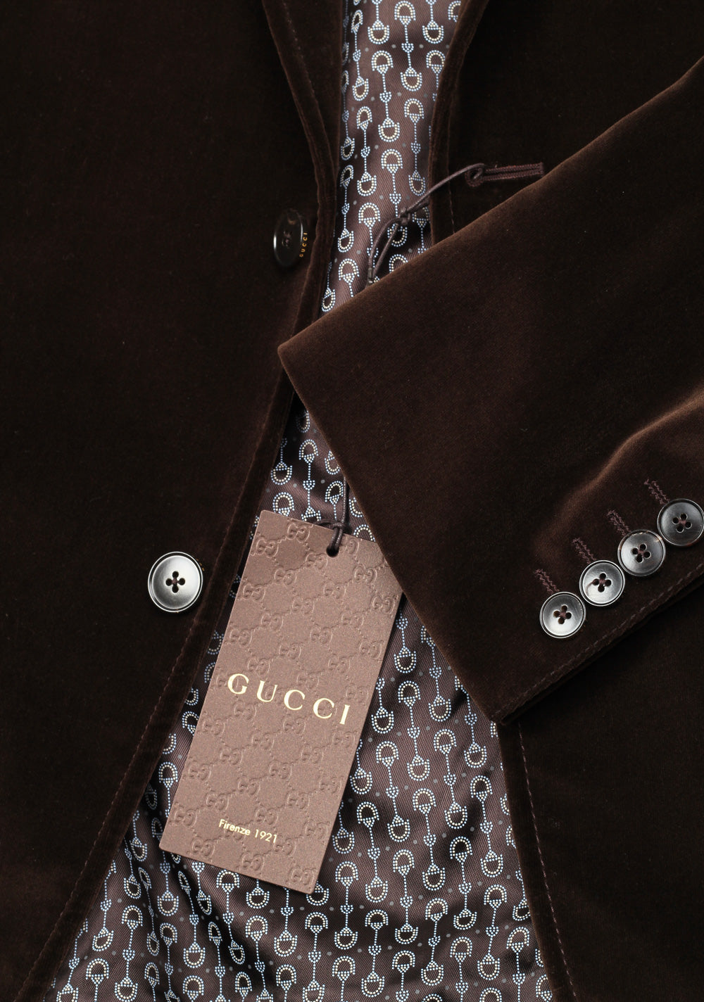Gucci Brown Velvet Sport Coat Size 52 / 42R U.S. In Cotton