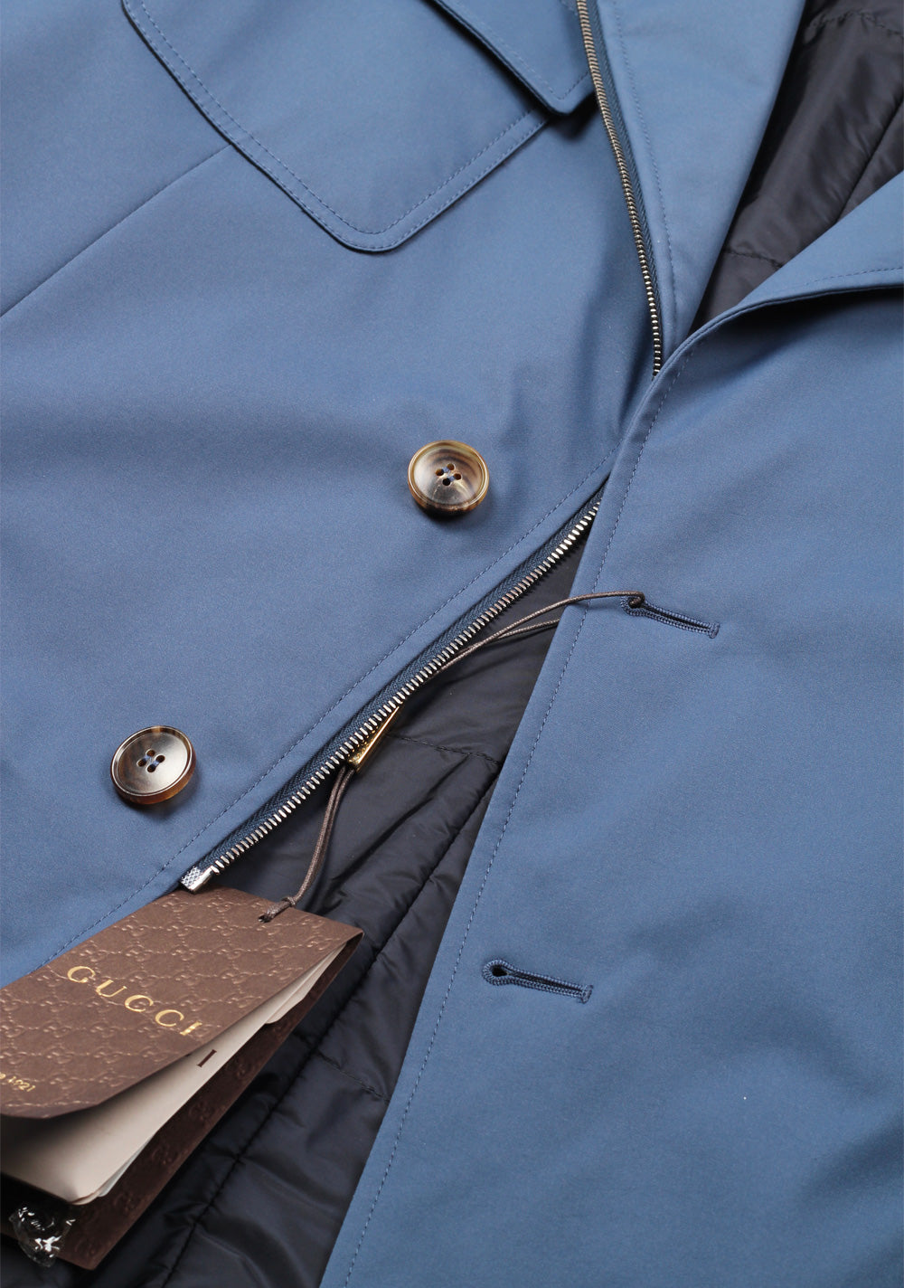 Gucci Blue Rain Coat Size 56 / 46R U.S.