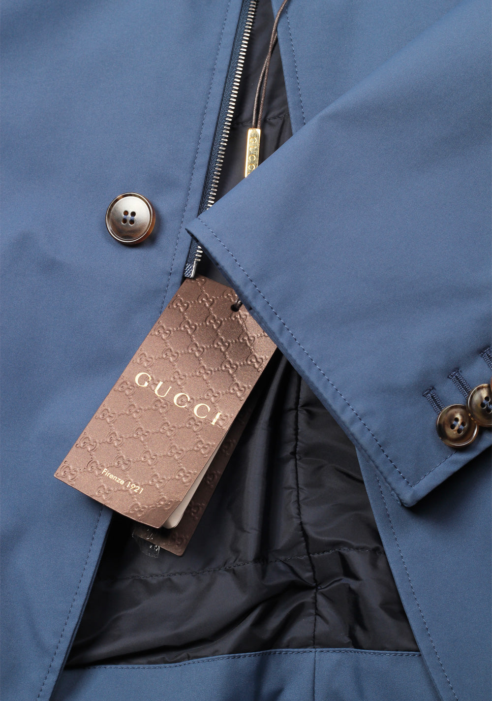 Gucci Blue Rain Coat Size 56 / 46R U.S.