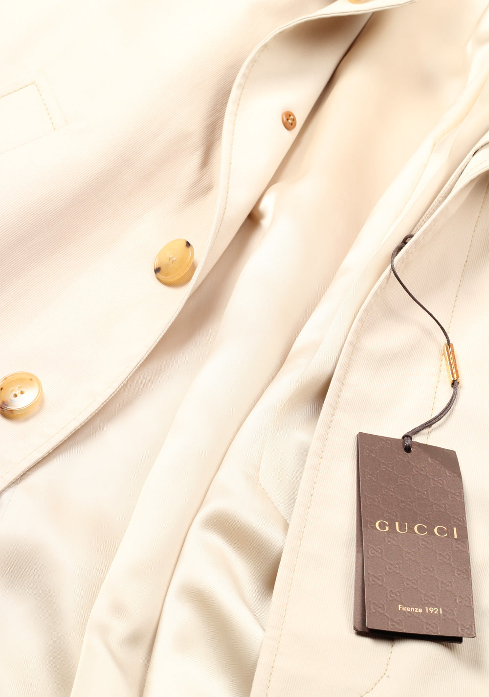 Gucci Beige Rain Coat Size 48 / 38R U.S. In Cotton