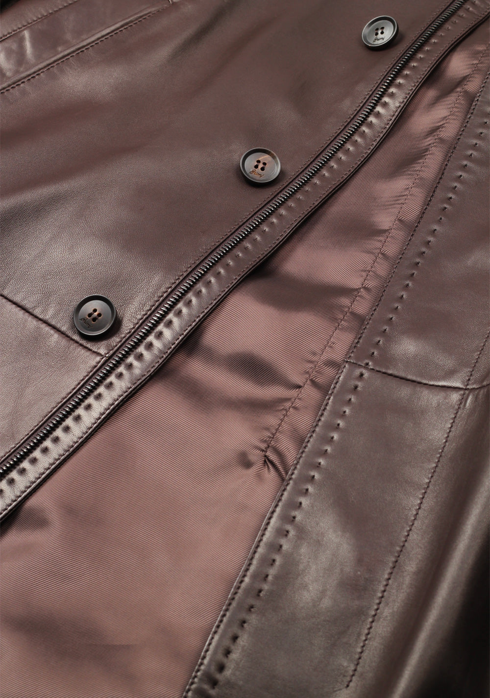 Brioni Palissandro Blouson Coat Leather Jacket Size 58 / 48R U.S.
