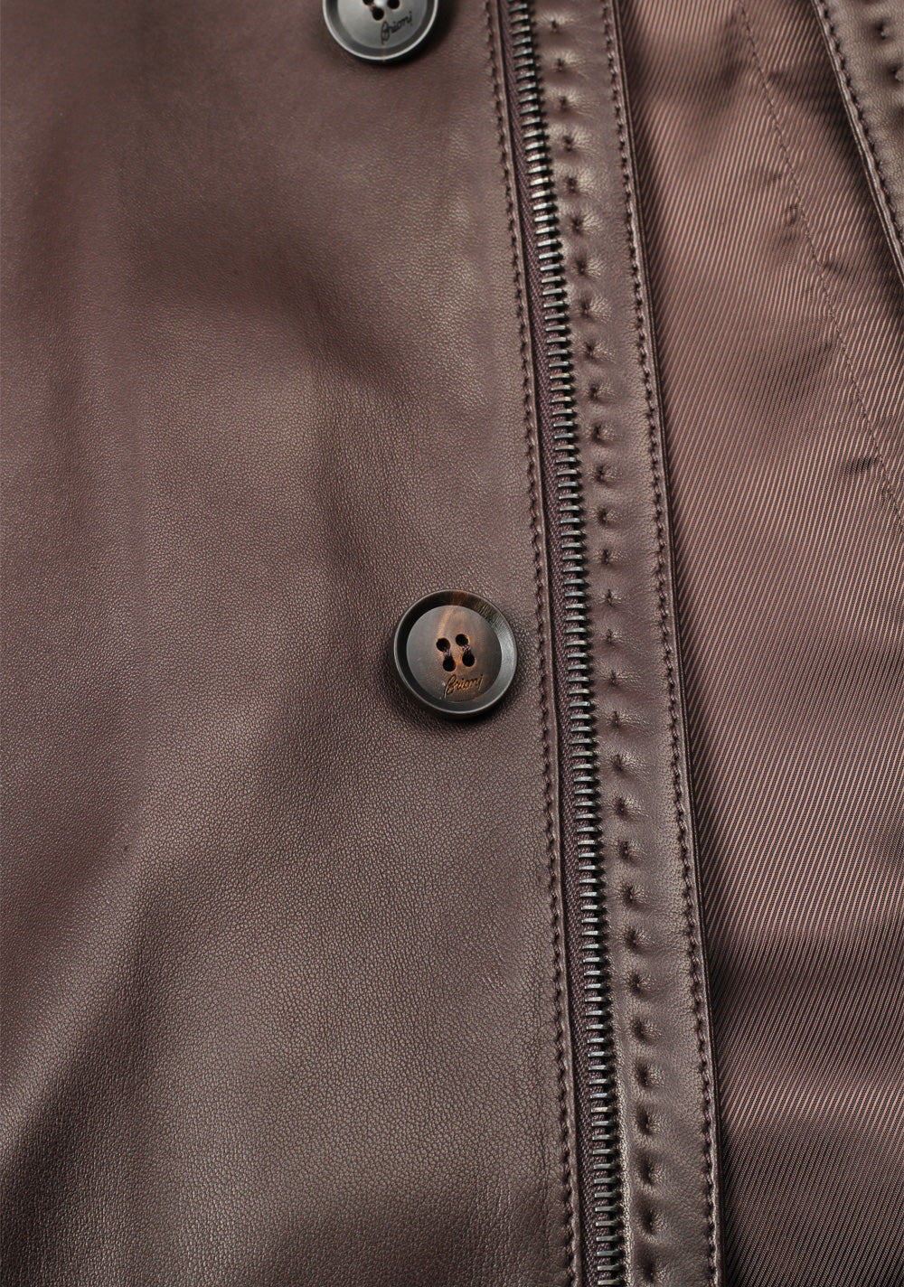 Brioni Palissandro Blouson Coat Leather Jacket Size 58 / 48R U.S.