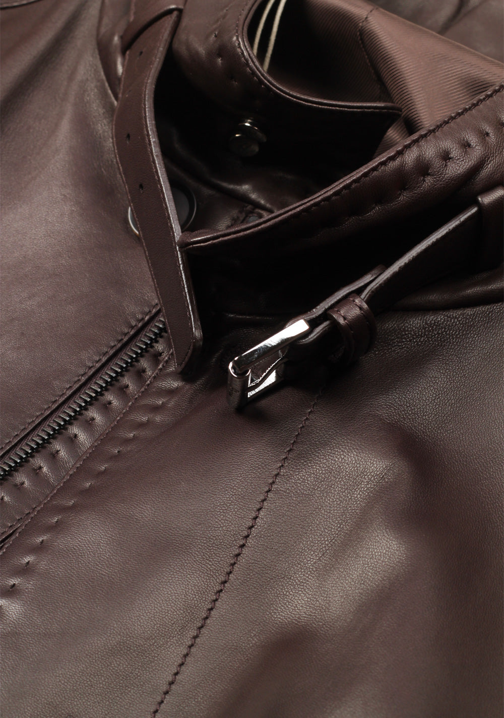Brioni Palissandro Blouson Coat Leather Jacket Size 58 / 48R U.S.