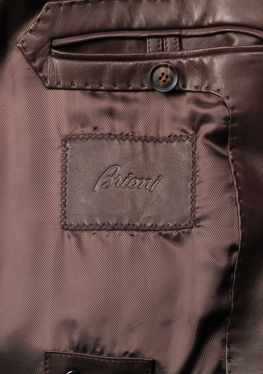 Brioni Palissandro Blouson Coat Leather Jacket Size 58 / 48R U.S.