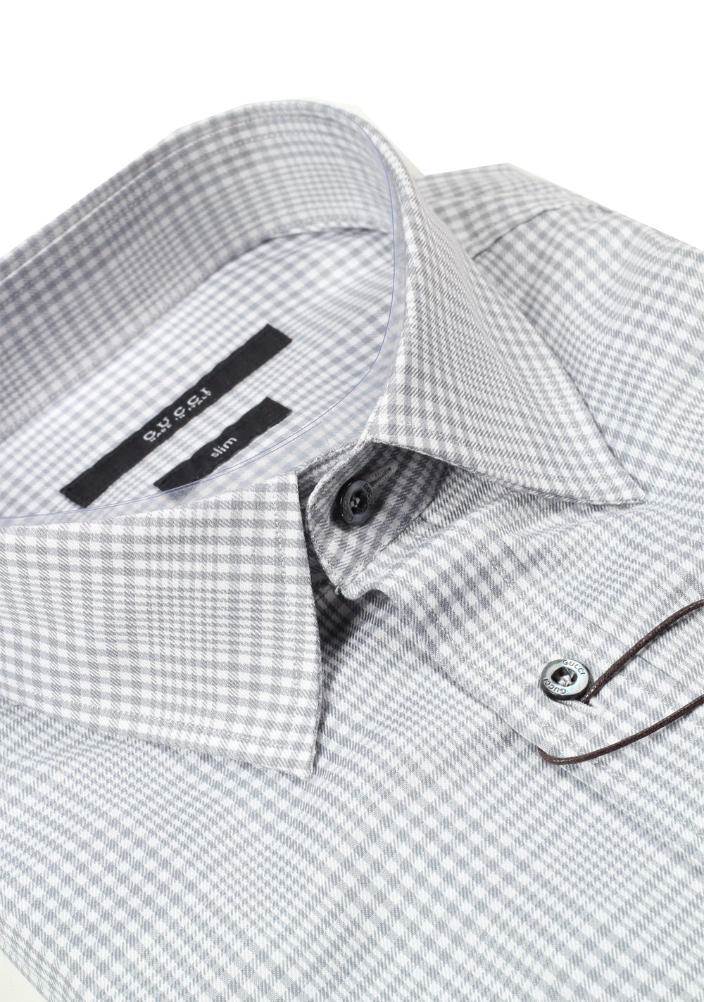 Gucci Checked Gray Dress Shirt Size 42 / 16,5 U.S. Slim