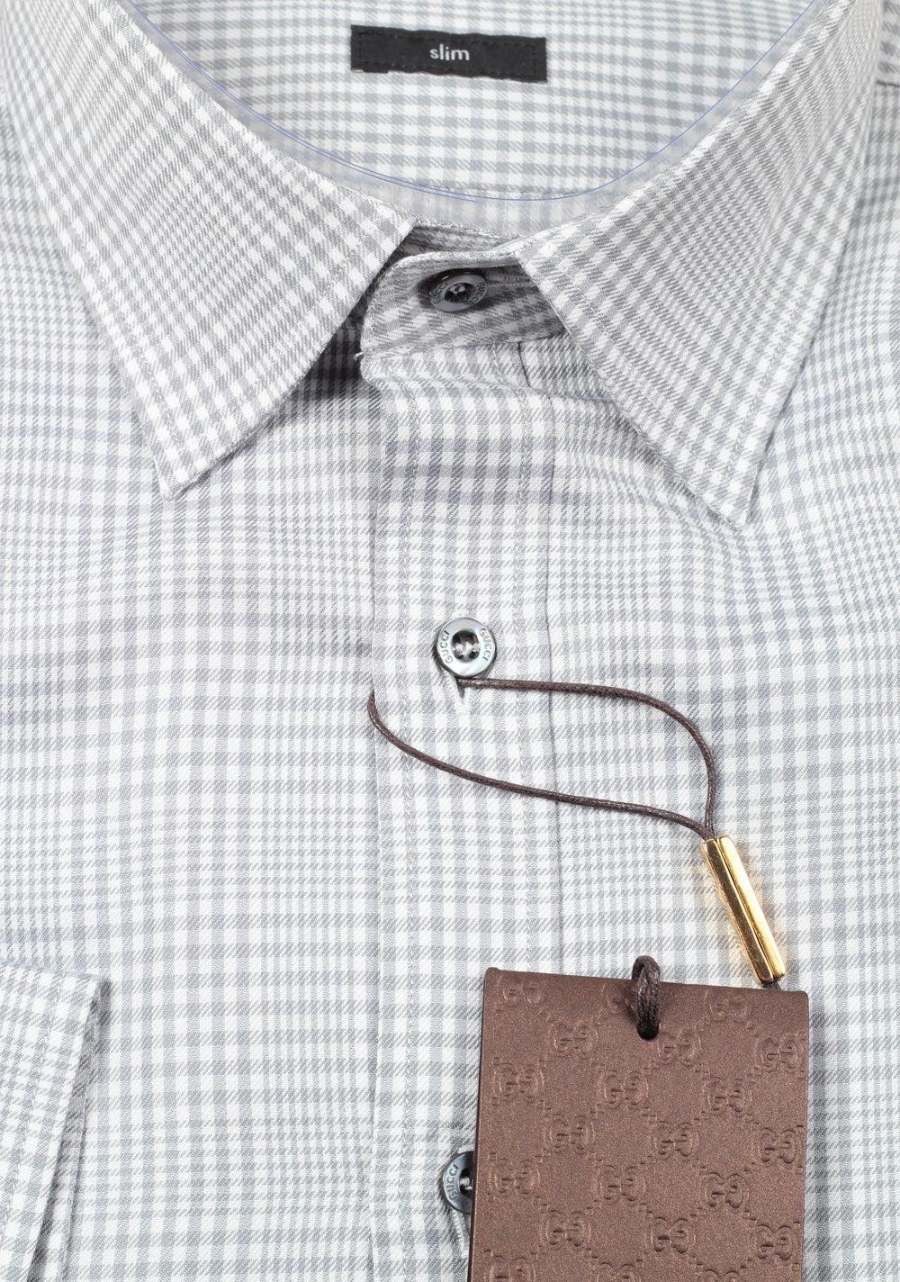 Gucci Checked Gray Dress Shirt Size 42 / 16,5 U.S. Slim