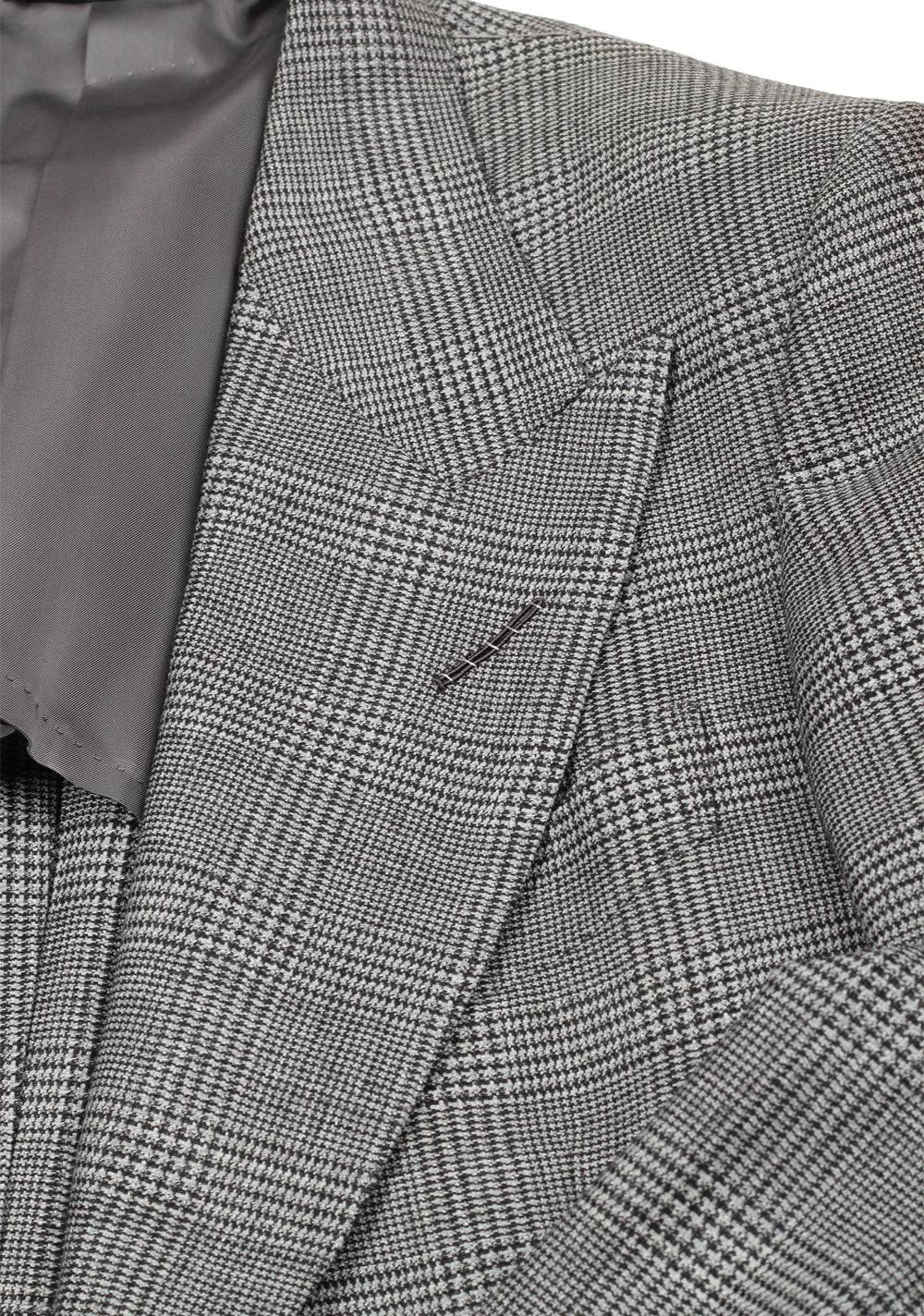 TOM FORD Shelton Gray Checked Suit Size 46 / 36R U.S. In Wool Silk Linen