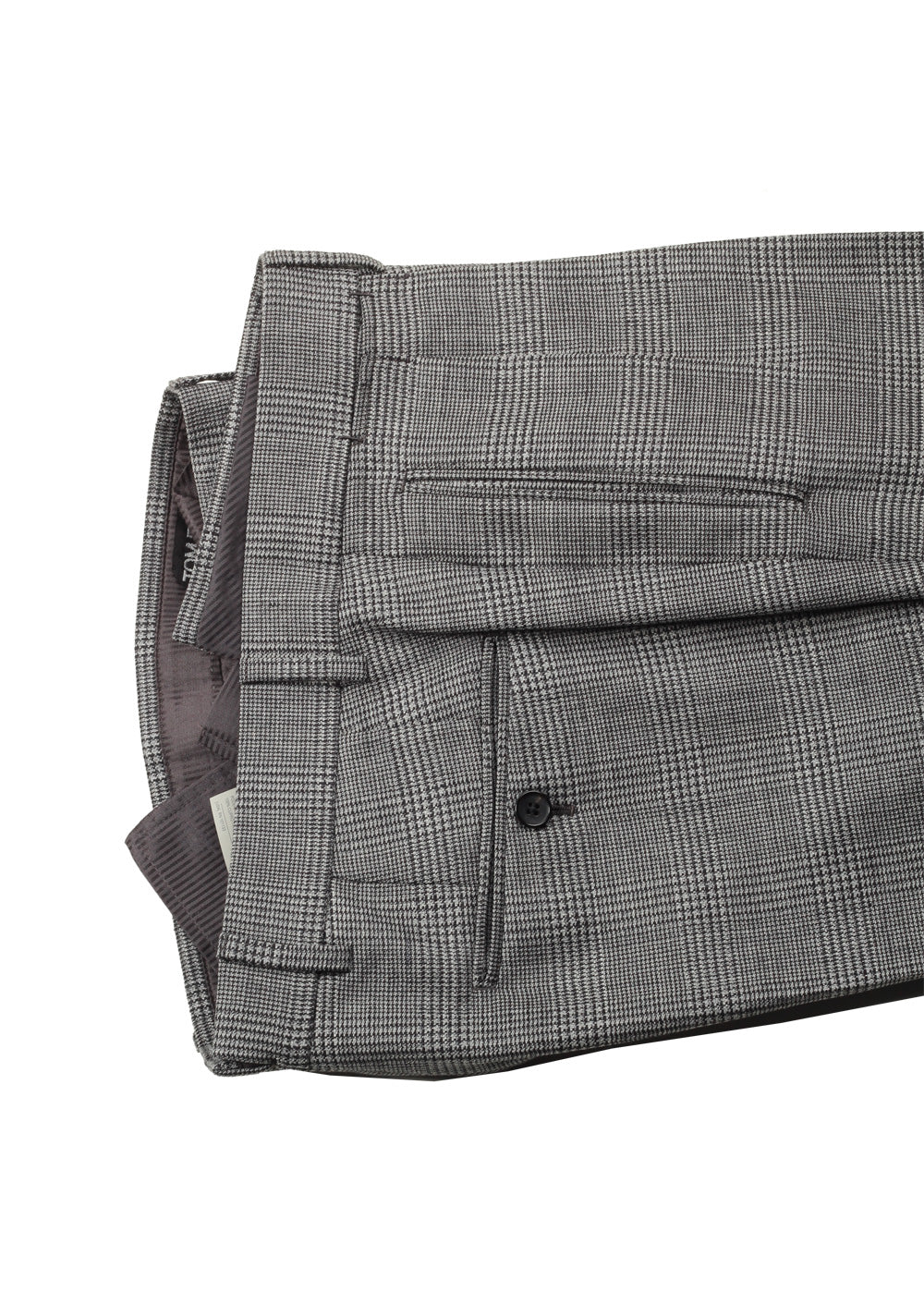 TOM FORD Shelton Gray Checked Suit Size 46 / 36R U.S. In Wool Silk Linen
