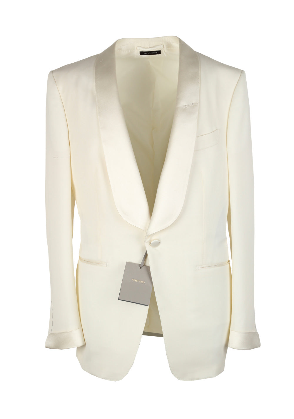 TOM FORD O'Connor Shawl Collar Ivory Sport Coat Tuxedo Dinner Jacket Size 50 / 40R U.S. Fit Y