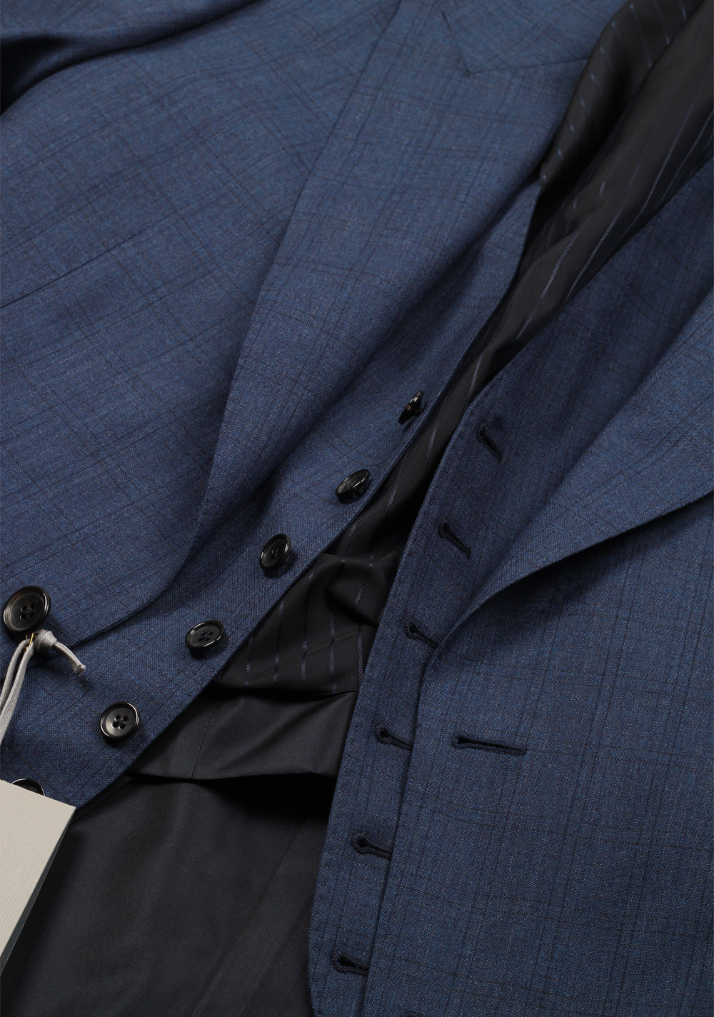TOM FORD Windsor Checked Blue 3 Piece Suit Size 50 / 40R U.S. Wool Fit A
