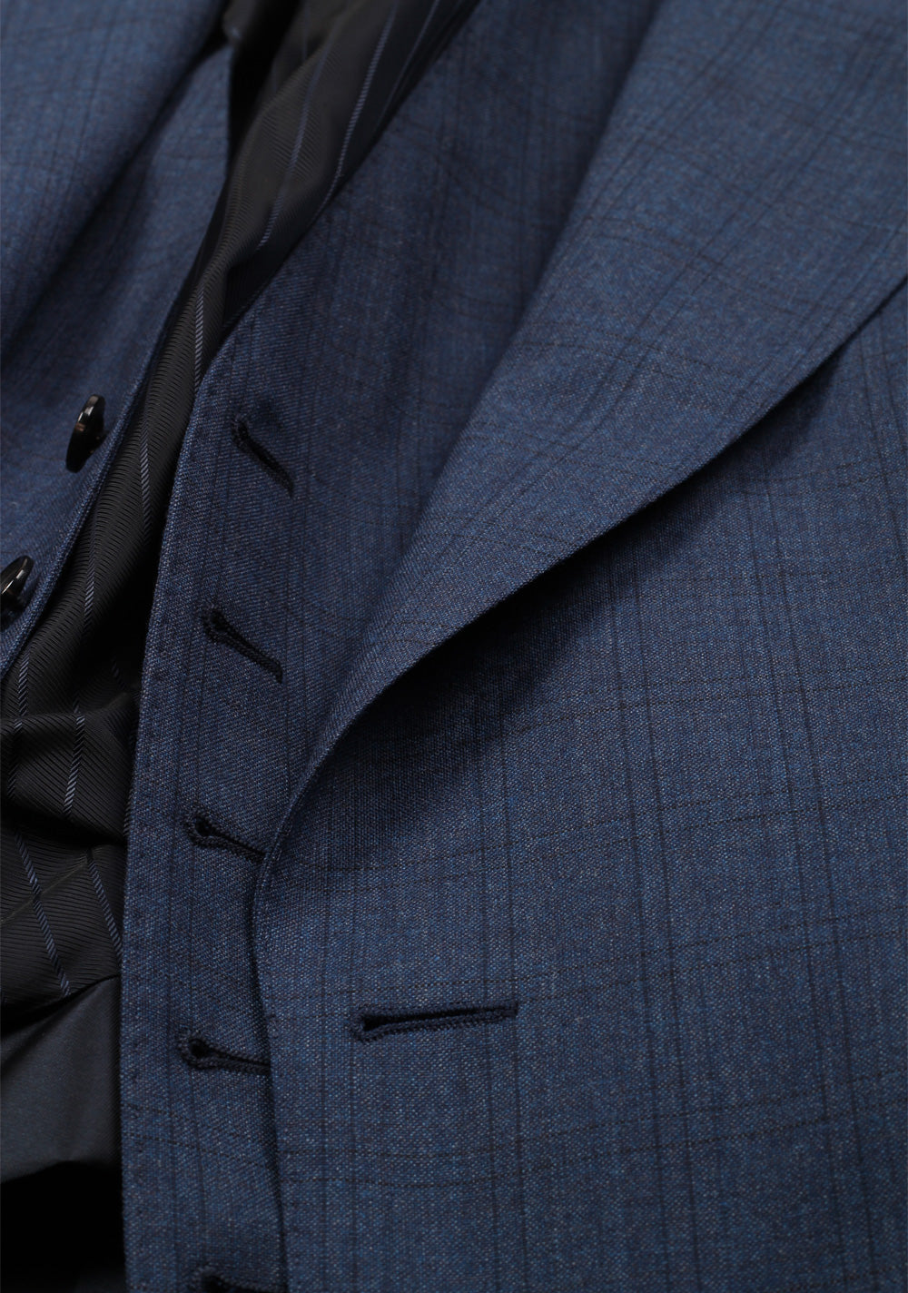 TOM FORD Windsor Checked Blue 3 Piece Suit Size 50 / 40R U.S. Wool Fit A