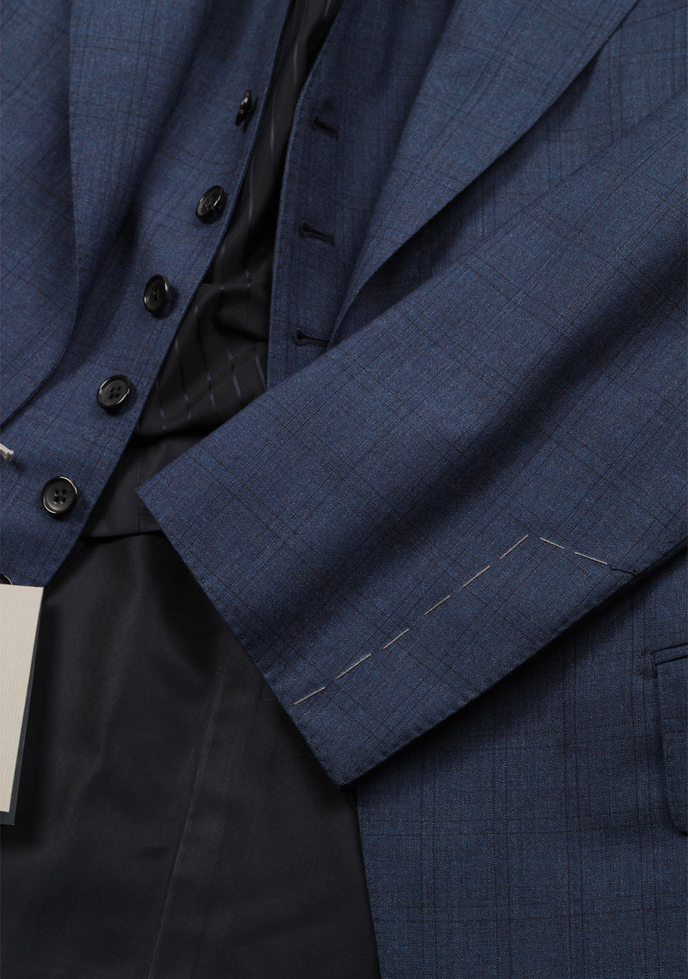 TOM FORD Windsor Checked Blue 3 Piece Suit Size 50 / 40R U.S. Wool Fit A