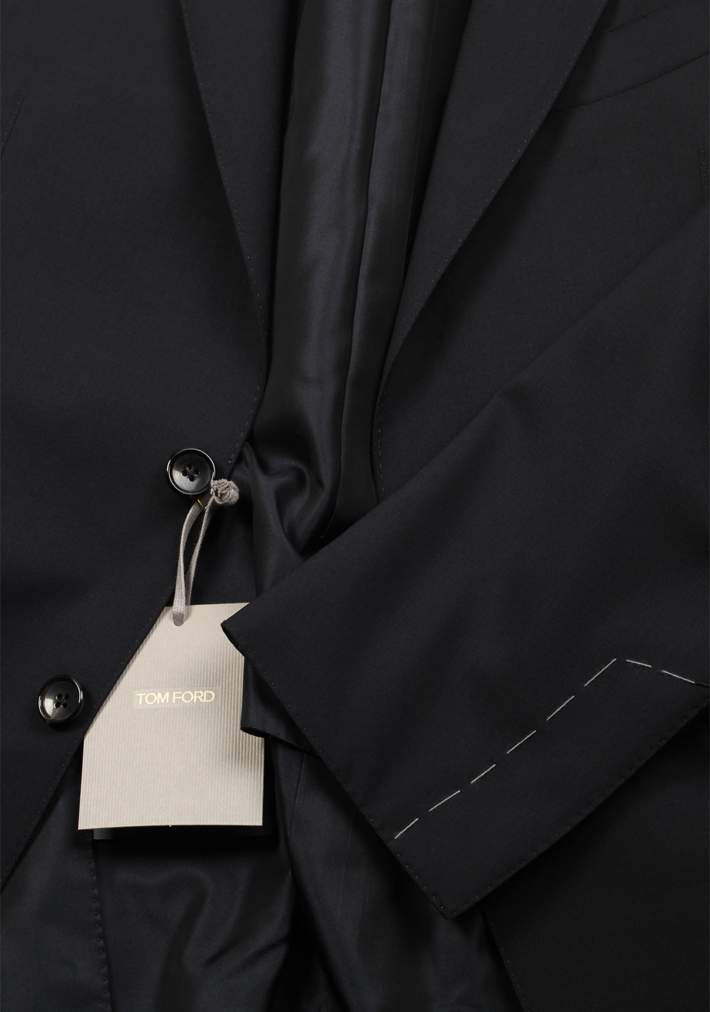 TOM FORD O'Connor Solid Black Suit Size 48 / 38R U.S. Wool Fit Y