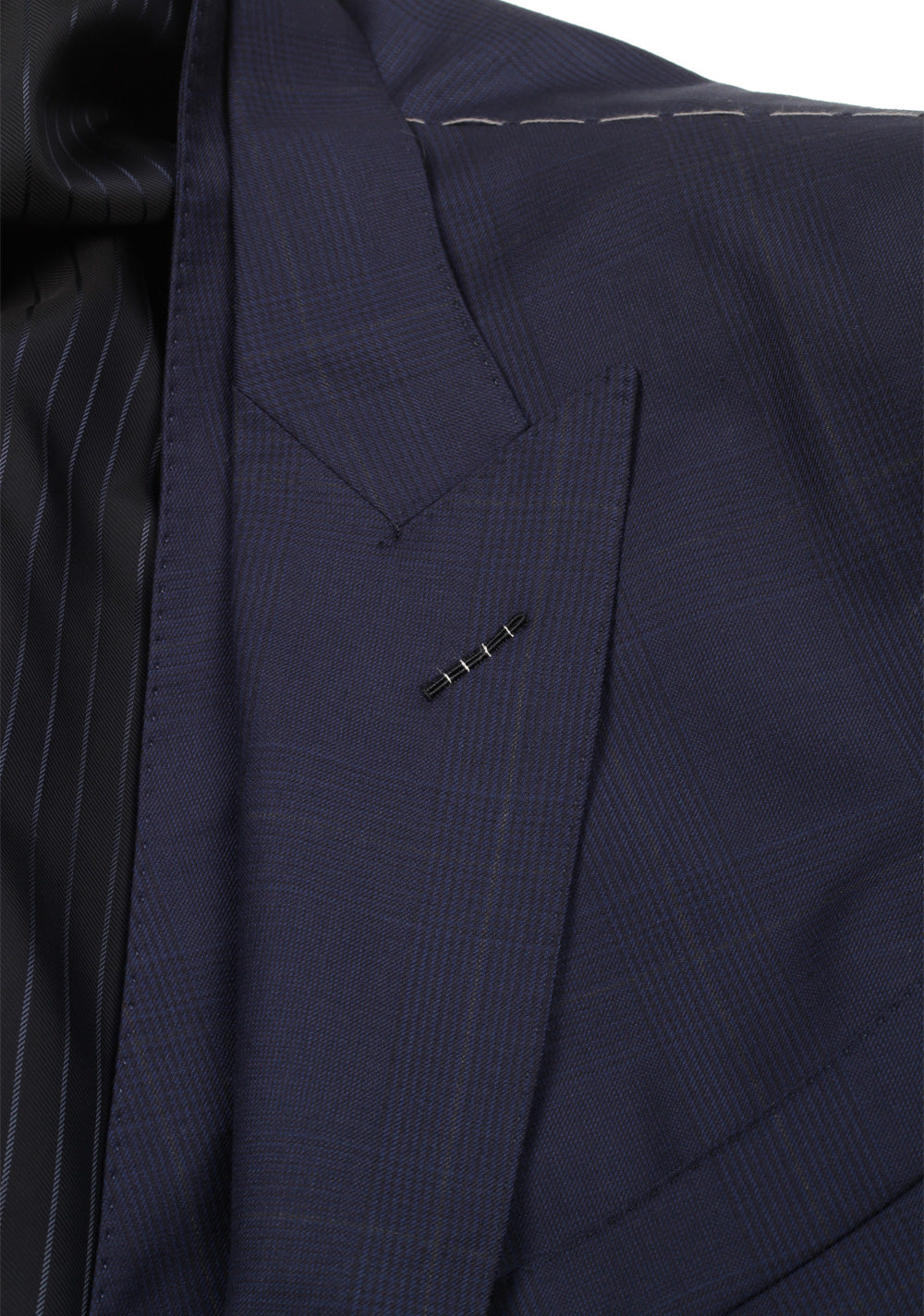 TOM FORD O'Connor Blue Checked 3 Piece Suit Size 56L / 46L U.S. Wool Fit Y