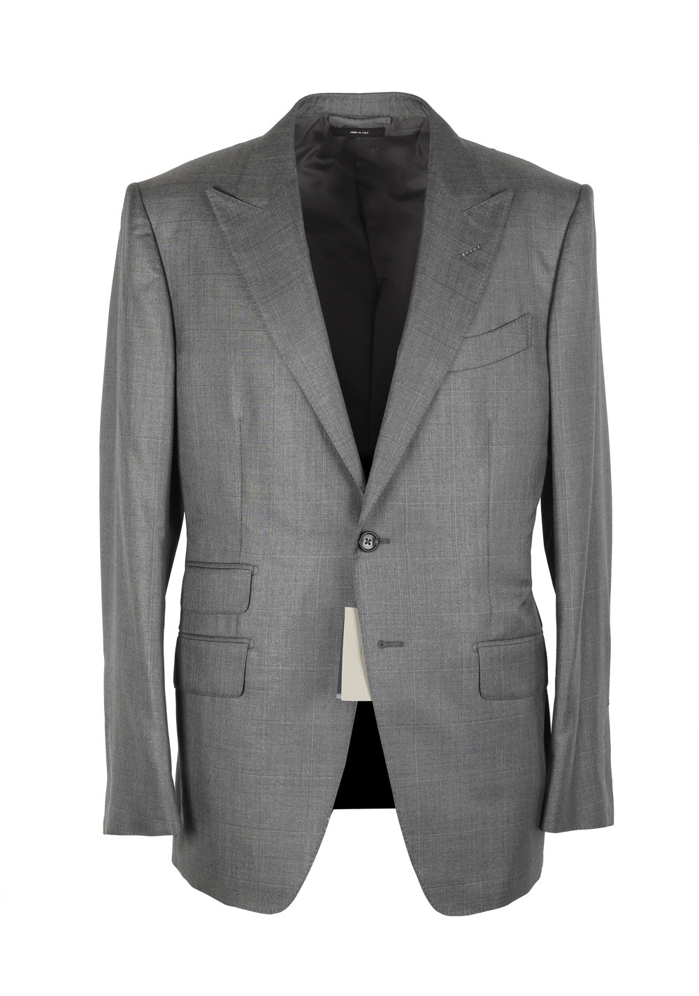 TOM FORD O'Connor Checked Gray Suit Size 54 / 44R U.S. Silk Wool Fit Y