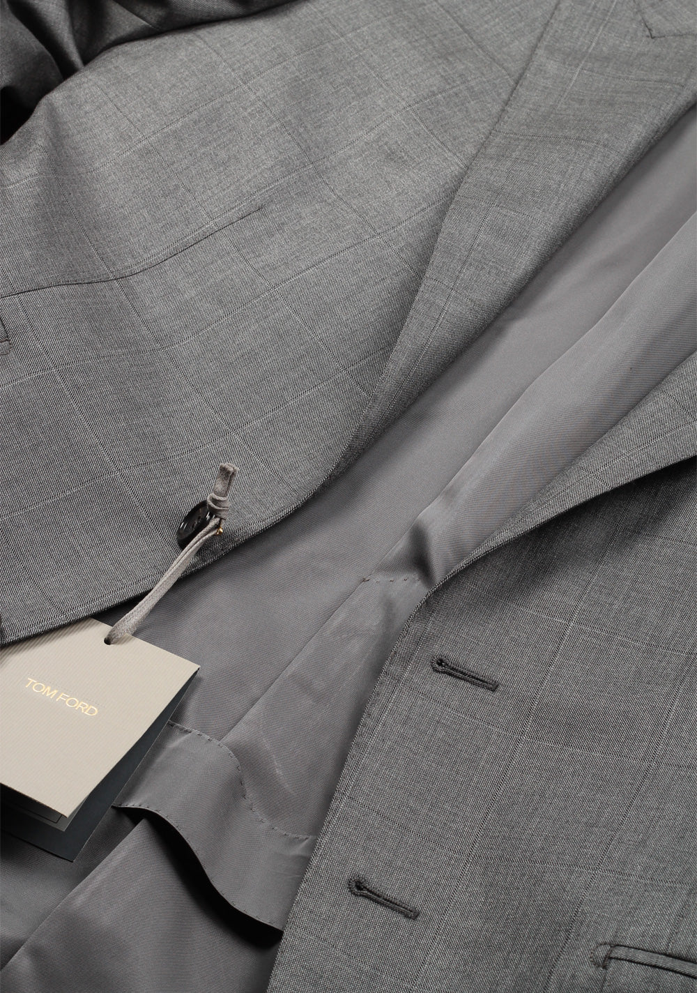 TOM FORD O'Connor Checked Gray Suit Size 54 / 44R U.S. Silk Wool Fit Y