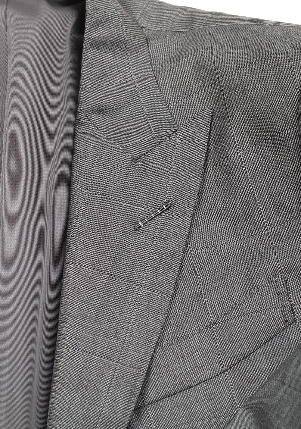 TOM FORD O'Connor Checked Gray Suit Size 54 / 44R U.S. Silk Wool Fit Y