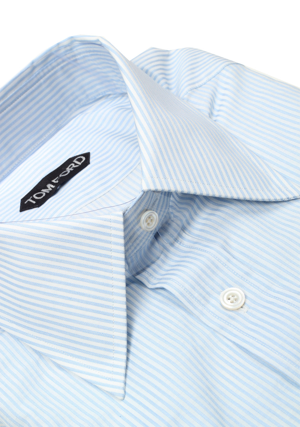 TOM FORD Striped White Blue Dress Shirt Size 40 / 15,75 U.S.