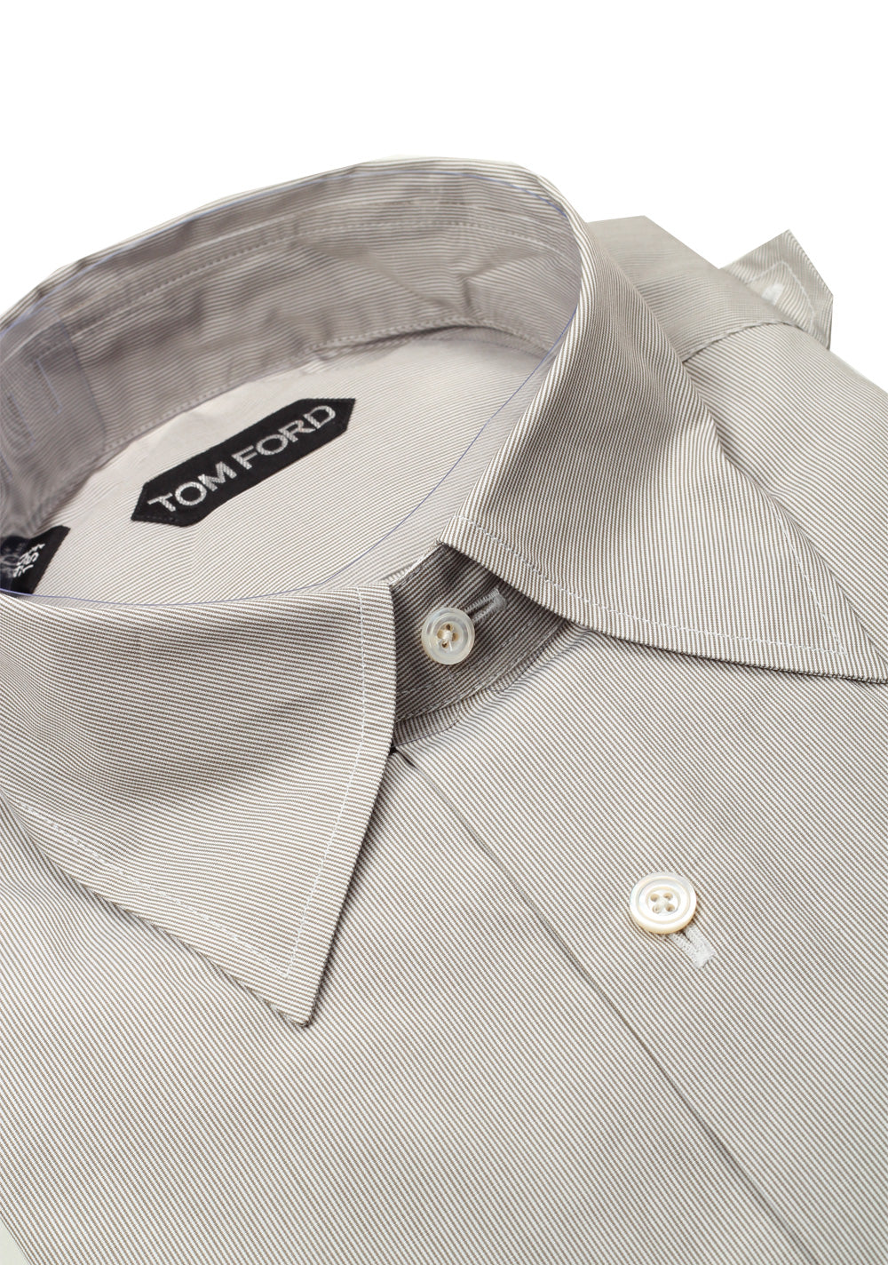 TOM FORD Striped White Gray Dress Shirt Size 40 / 15,75 U.S.