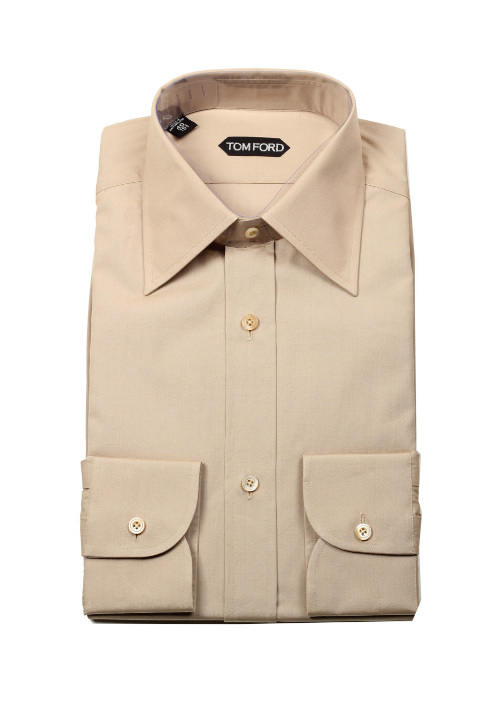 TOM FORD Solid Brown Shirt Size 40 / 15,75 U.S.