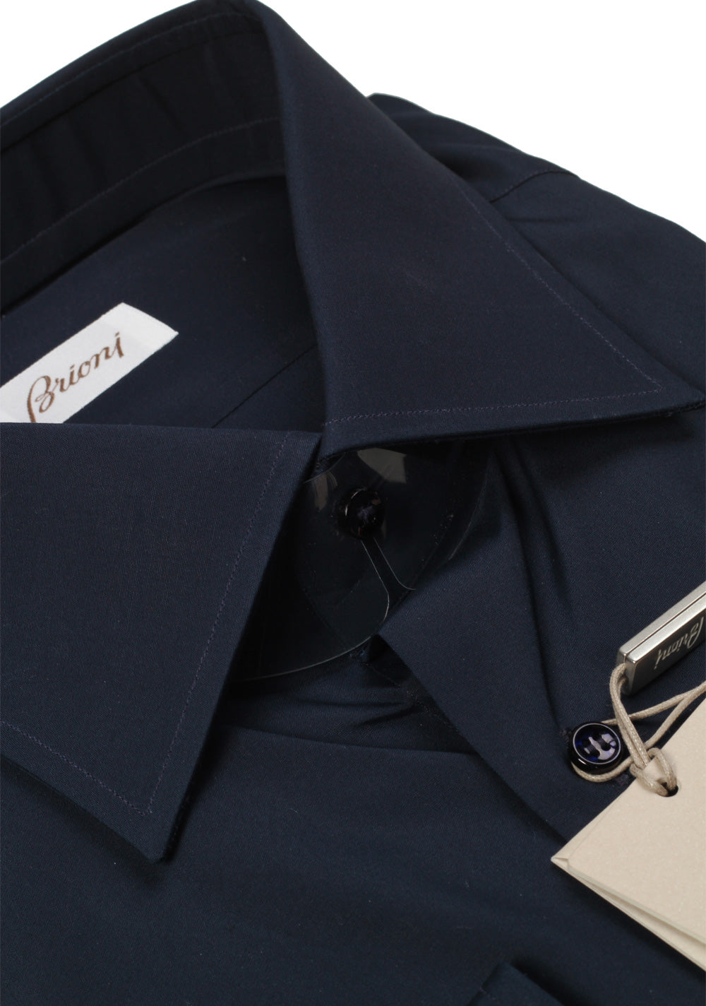 Brioni Solid Navy Shirt Size 45 / 17.75 U.S.