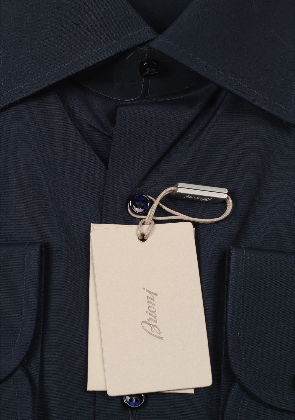 Brioni Solid Navy Shirt Size 45 / 17.75 U.S.