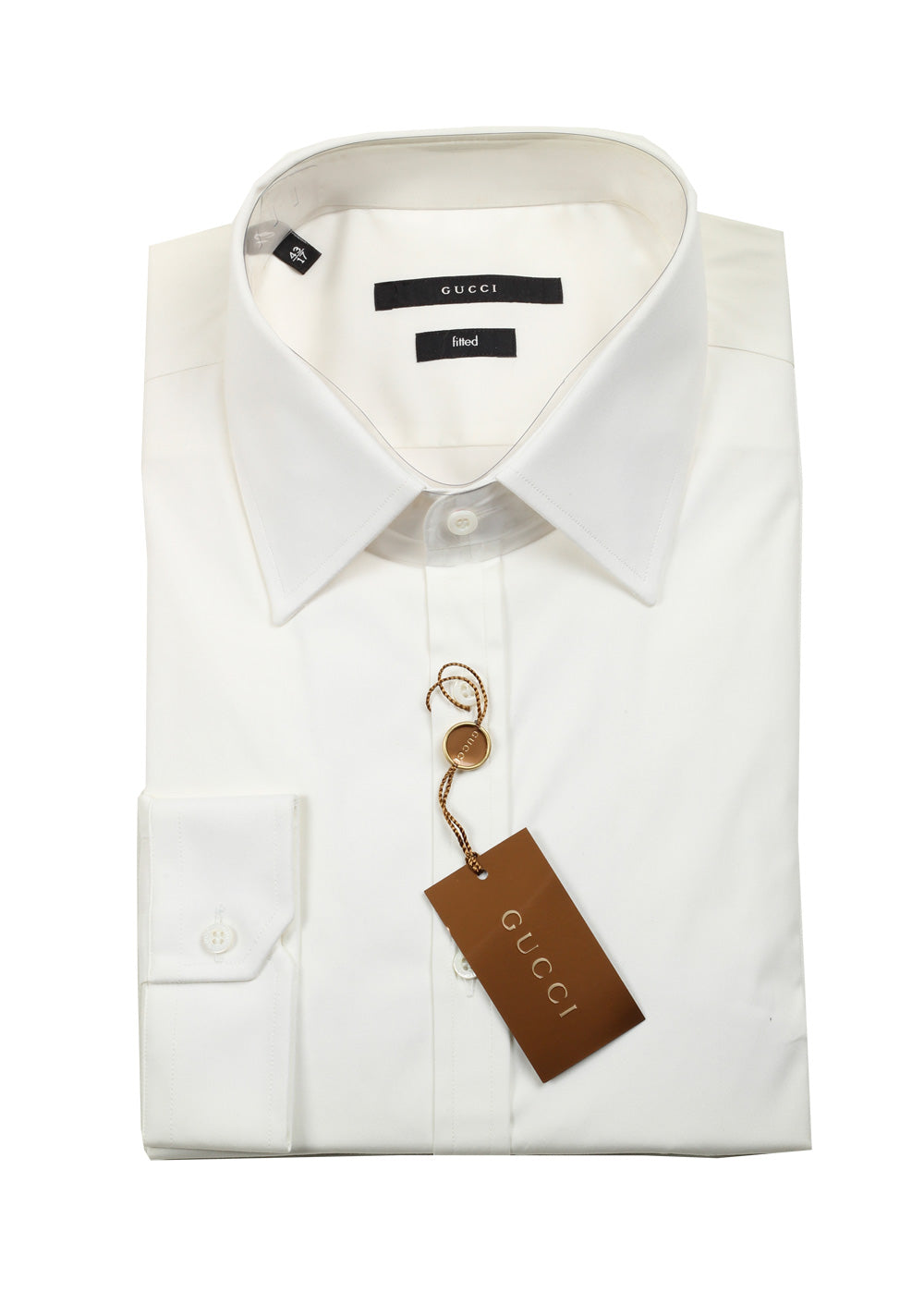 Gucci Solid Off White Dress Shirt Size 43 / 17 U.S. Fitted