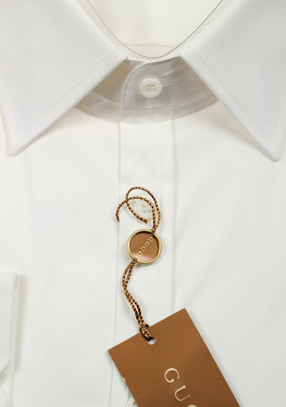 Gucci Solid Off White Dress Shirt Size 43 / 17 U.S. Fitted
