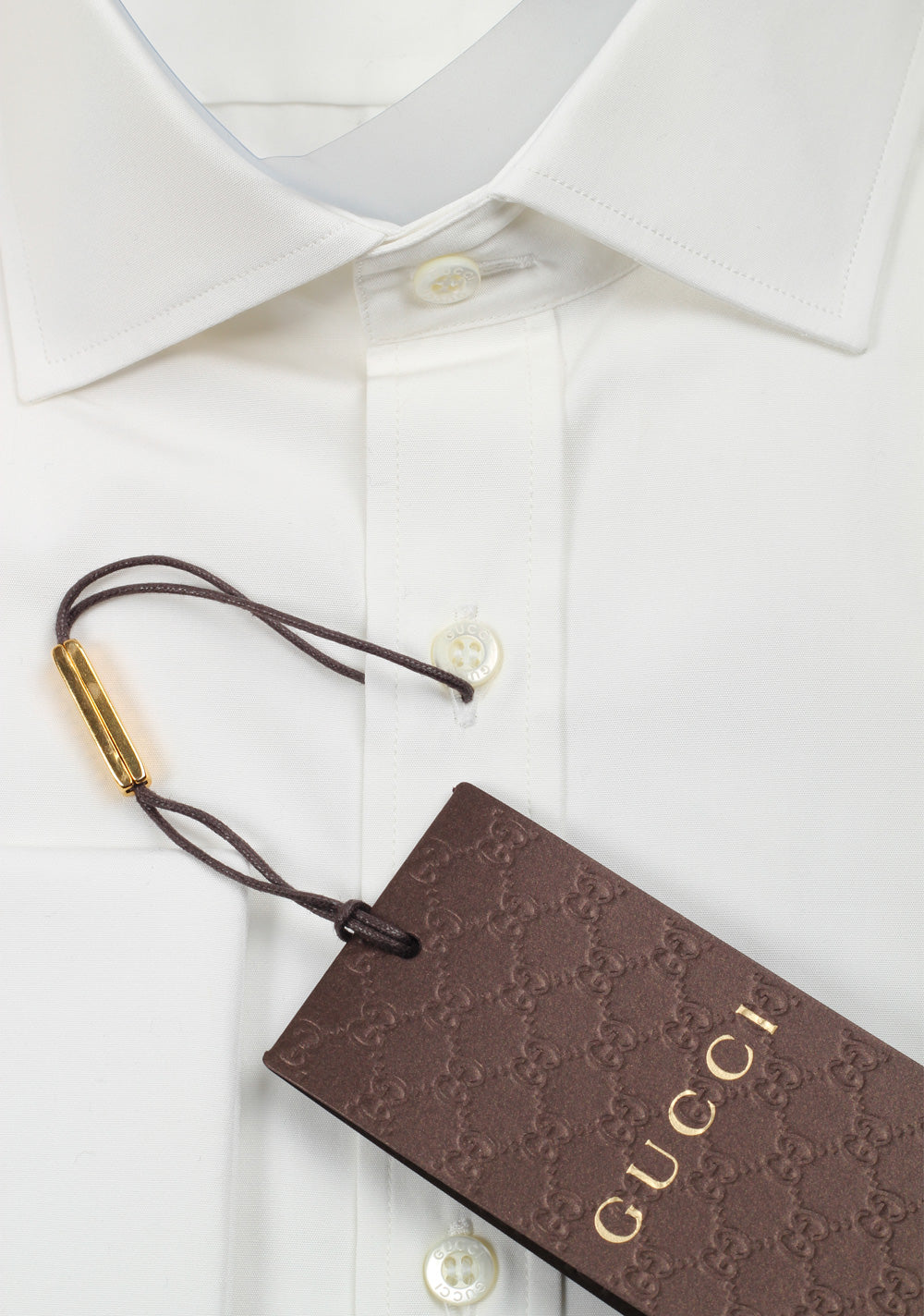Gucci Solid White French Cuff Dress Shirt Size 40 / 15,75 U.S. Slim