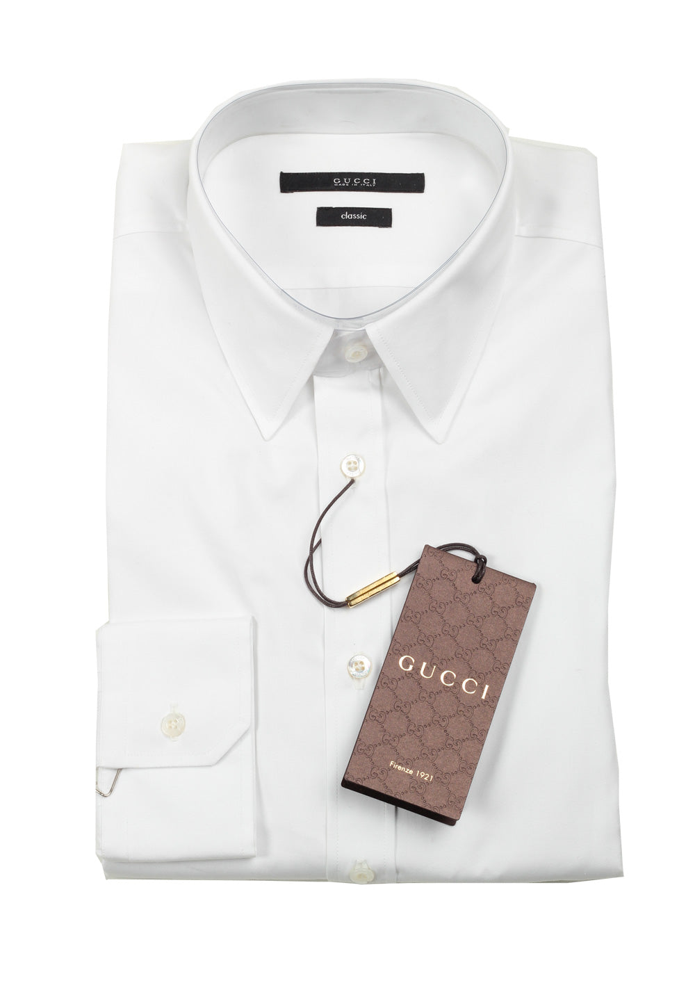 Gucci Solid White Dress Shirt Size 39 / 15,5 U.S. Classic