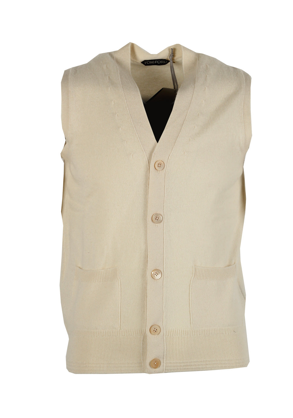 TOM FORD Beige Button Vest Size 48 / 38R U.S. In Cashmere