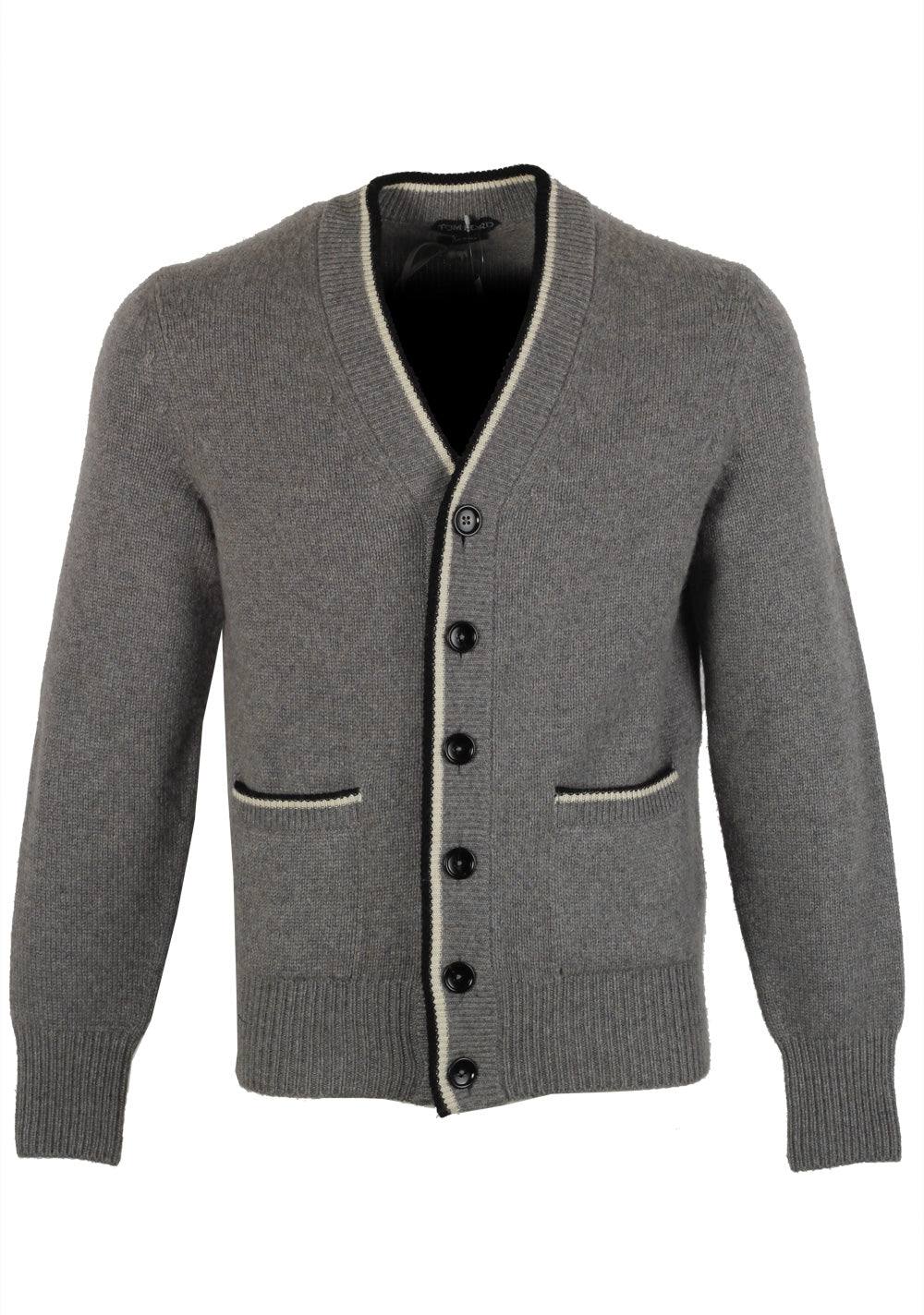 TOM FORD Gray Button Cardigan Size 48 / 38R U.S. In Wool