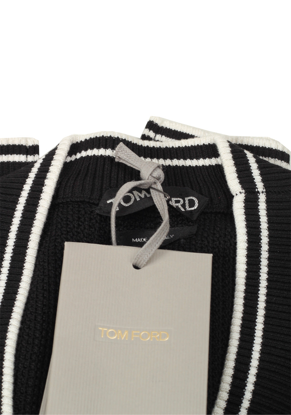 TOM FORD Black Button Cardigan Size 48 / 38R U.S. In Silk Cotton
