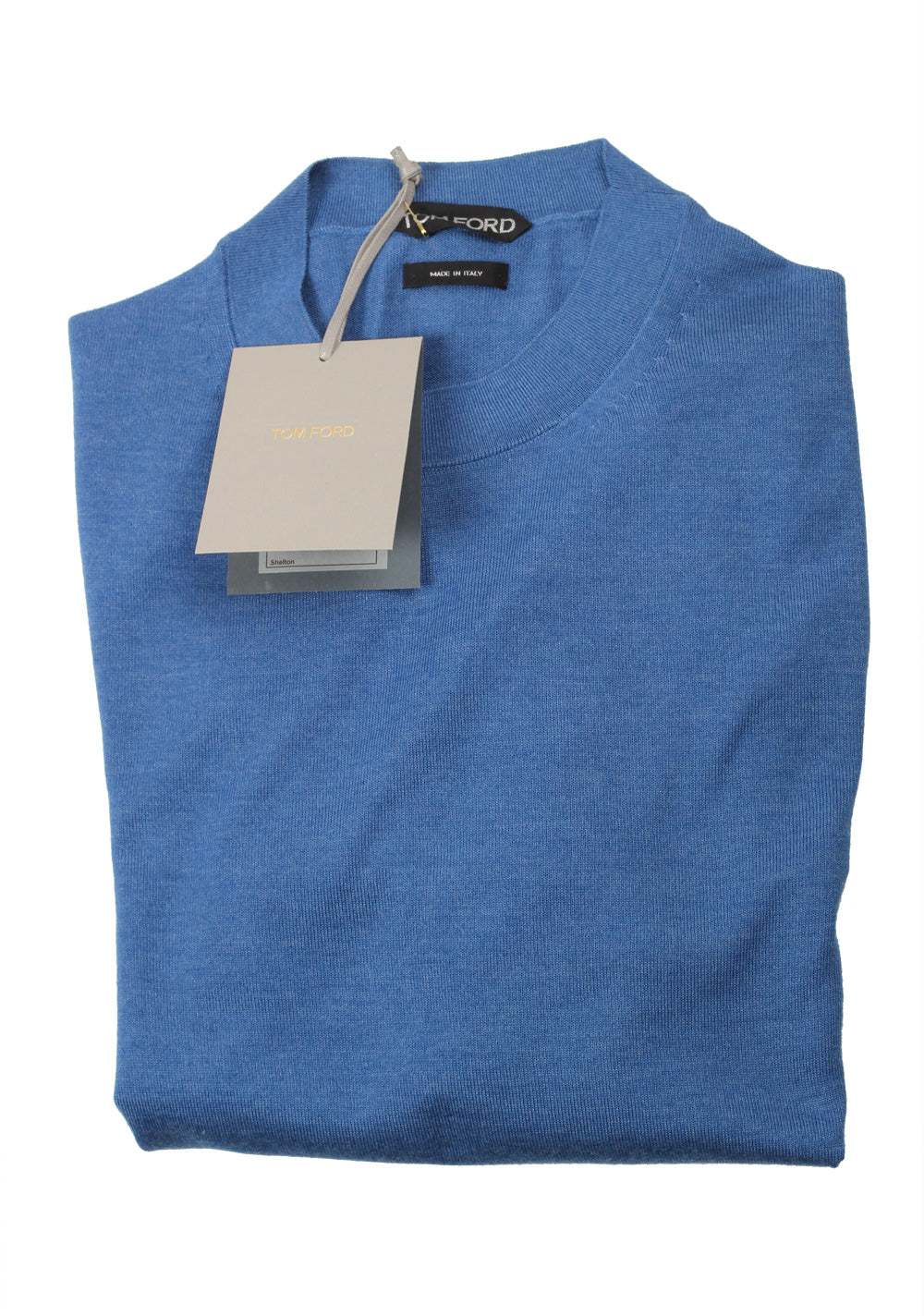 TOM FORD Blue Crew Neck Sweater Size 48 / 38R U.S. Cashmere Silk