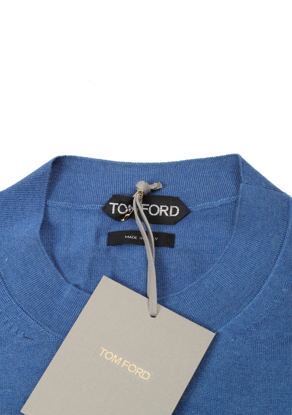 TOM FORD Blue Crew Neck Sweater Size 48 / 38R U.S. Cashmere Silk