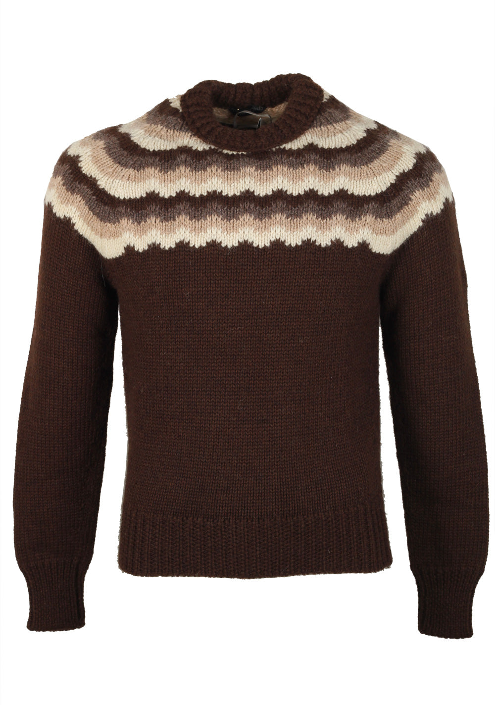 TOM FORD Brown Crew Neck Sweater Size 48 / 38R U.S. In Wool