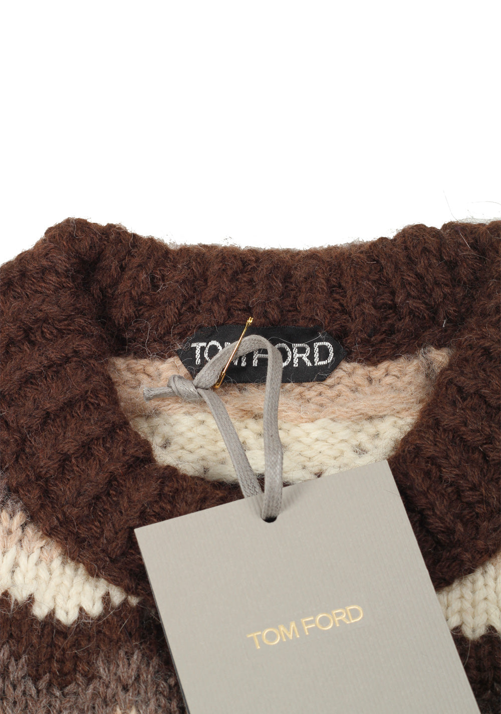 TOM FORD Brown Crew Neck Sweater Size 48 / 38R U.S. In Wool