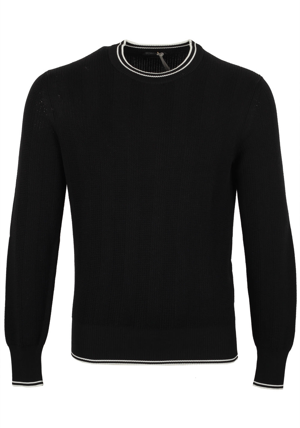 TOM FORD Black Crew Neck Sweater Size 48 / 38R U.S. In Silk Cotton