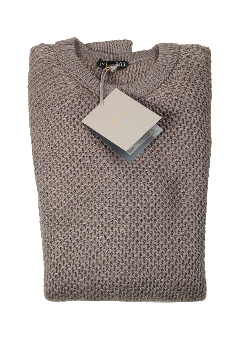 TOM FORD Brown Crew Neck Sweater Size 48 / 38R U.S. In Silk