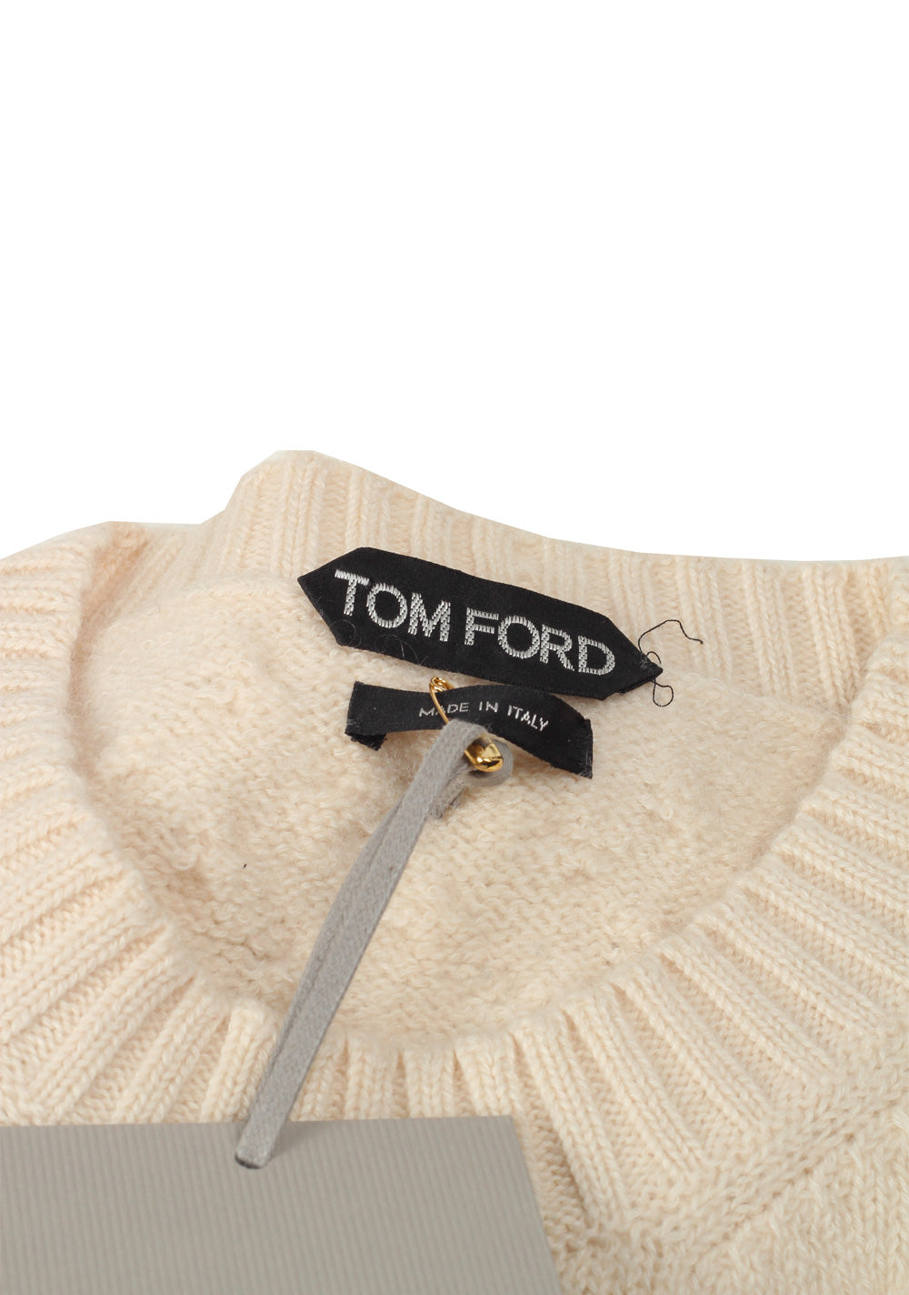 TOM FORD Off White Crew Neck Sweater Size 48 / 38R U.S. In Cotton Cashmere