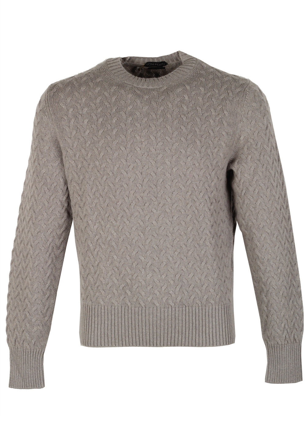 TOM FORD Grayish Beige Crew Neck Sweater Size 48 / 38R U.S. In Cotton Cashmere