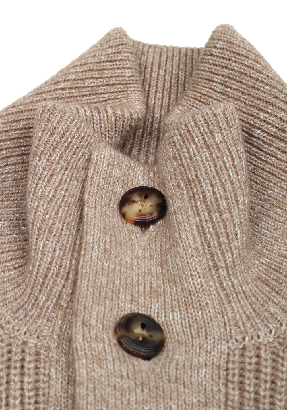 TOM FORD Beige Funnel Collar Half Button Sweater Size 48 / 38R U.S. In Wool
