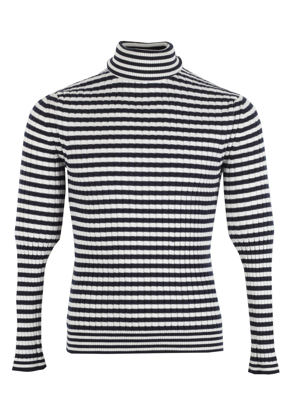 TOM FORD Blue White Turtleneck Sweater Size 48 / 38R U.S. In Cashmere Blend