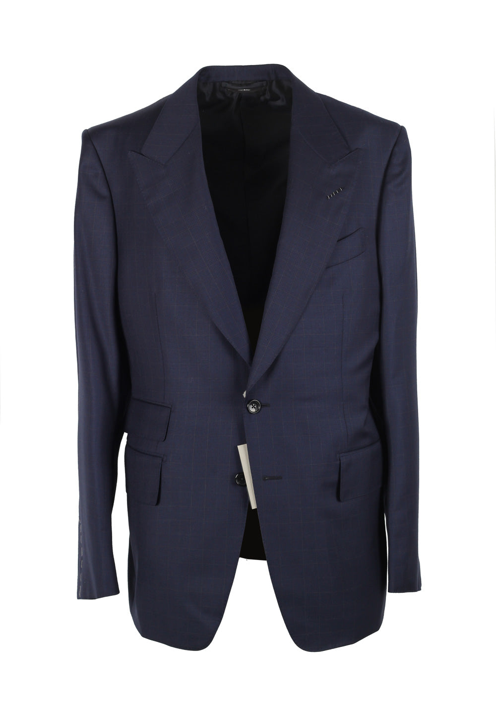 TOM FORD Shelton Blue Checked Suit Size 52 / 42R U.S. In Wool