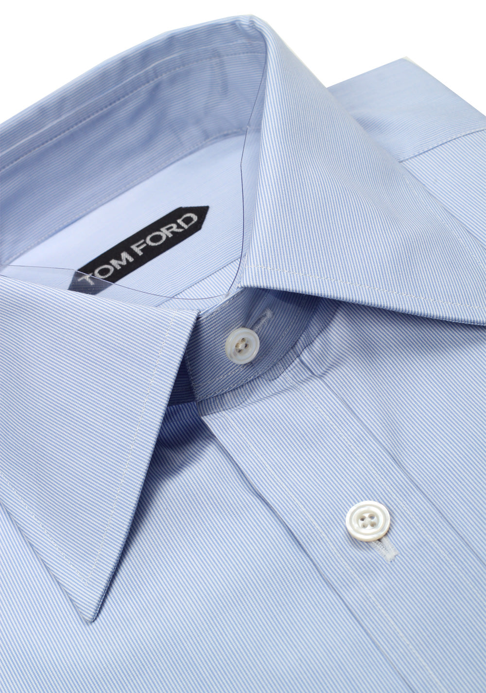 TOM FORD Striped White Blue Dress Shirt Size 40 / 15,75 U.S.