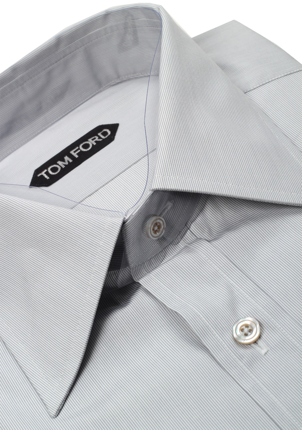 TOM FORD Striped White Blue Dress Shirt Size 40 / 15,75 U.S.