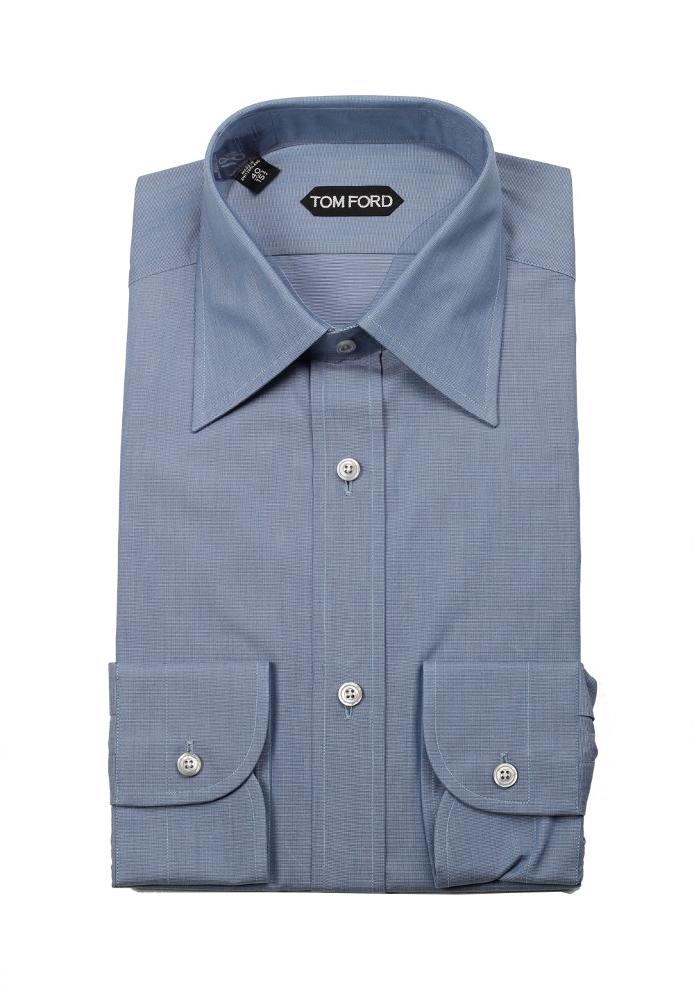 TOM FORD Solid Blue Dress Shirt Size 40 / 15,75 U.S.